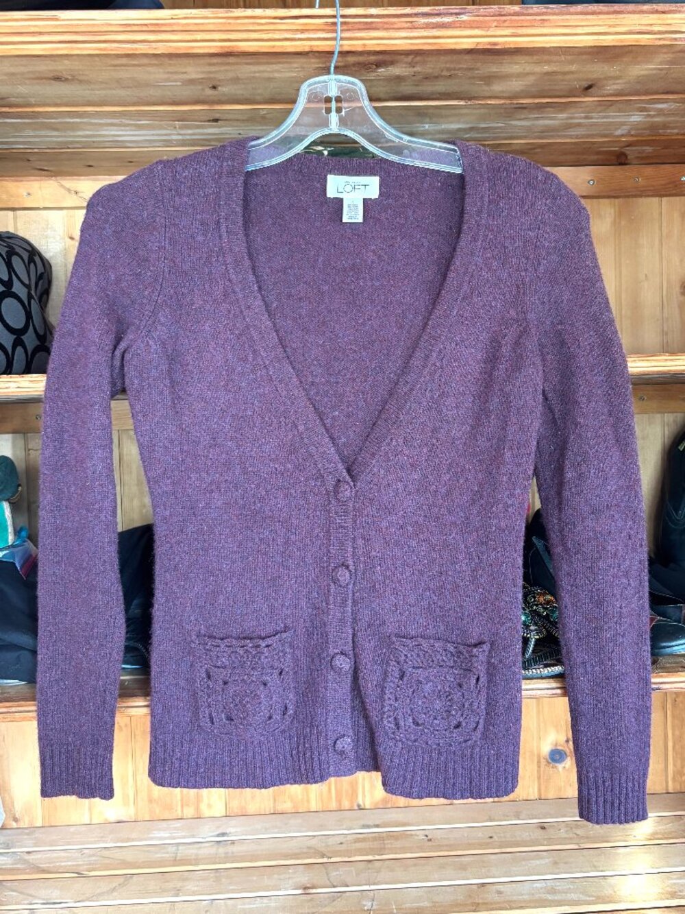 Ann Taylor Loft violet wool blend sweater size S